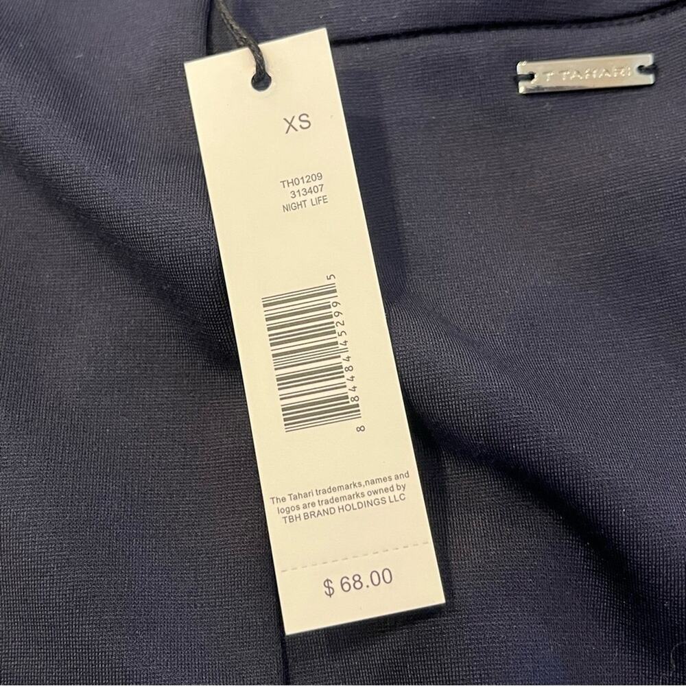 T. Tahari Navy Pencil Skirt Office Work Classic Midi Formal Women's XS NWT - Picture 4 of 4